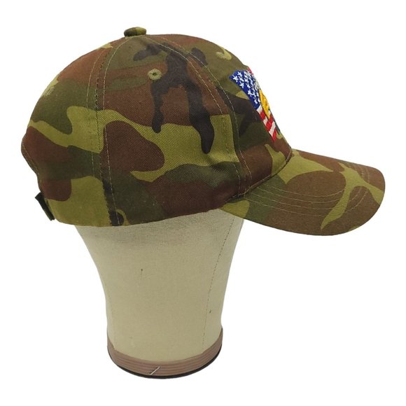Vintage Camouflage Eagle Flag Mesh Strapback Trucker Hat Baseball Cap 3D Patch - Picture 10 of 13
